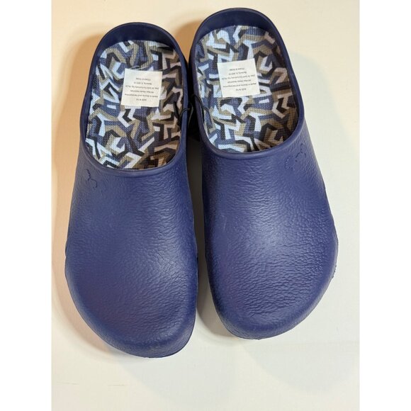 Gardenline mens Garden Clogs Size 9-10 Easy-Clean Blue Removable Patterned Inso - Picture 8 of 12